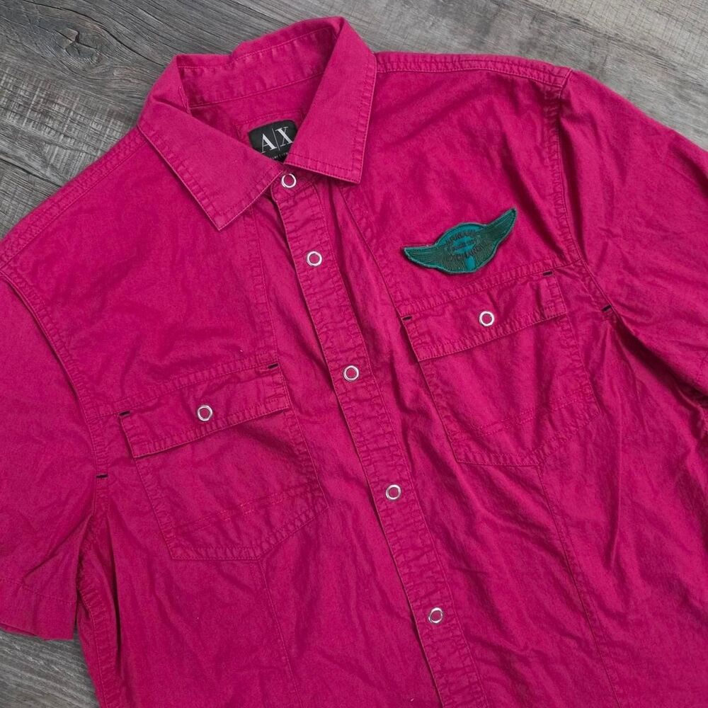Armani-exchange Men's Red Shirt